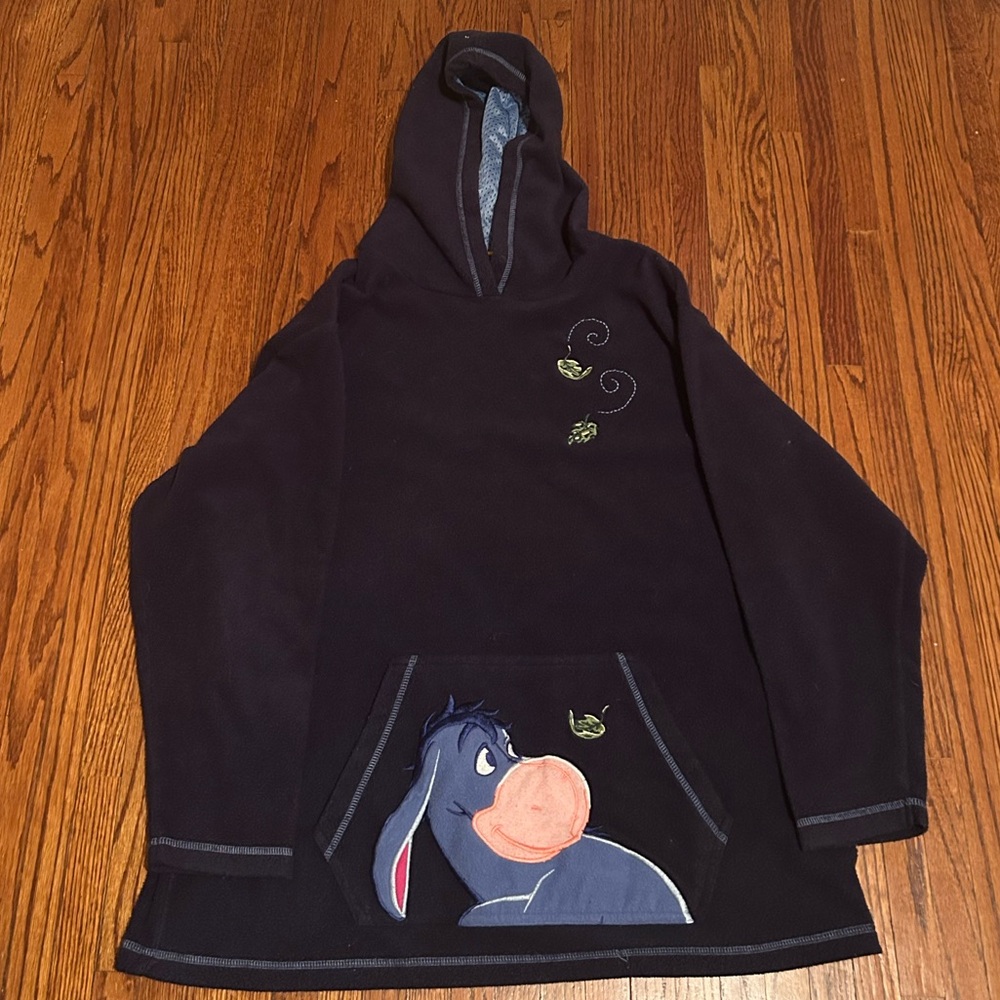 Vintage Womens Eeyore Fleece Hoodie sweater winnie pooh XXL